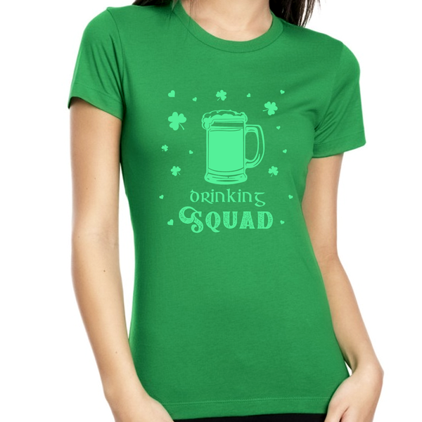 St Pattys Day Shirts For Women St Patricks Day Drinking Squad Irish Shirts for Women Funny Beer Shirt