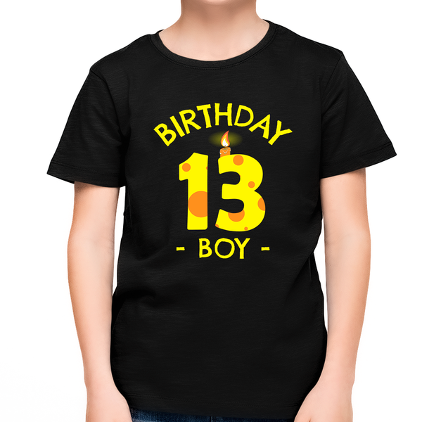 13th Birthday Candle 13th Birthday Boy Shirt 13 Year Old Boy 13th Birthday Shirts for Boys Birthday Gift