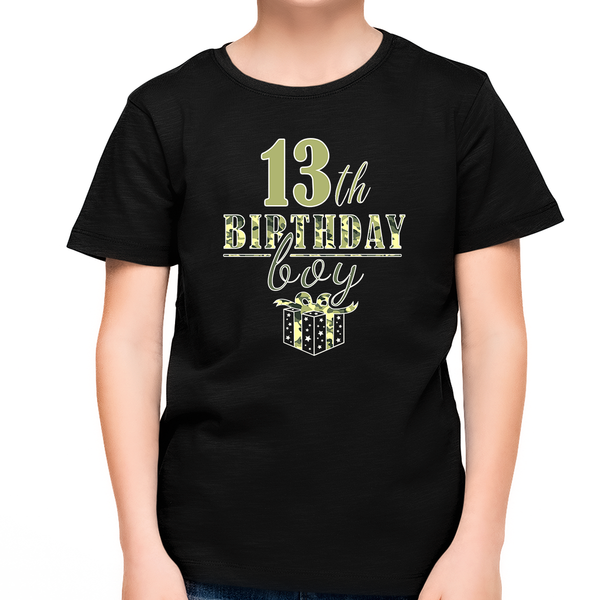 13th Birthday Shirt Boys Birthday Outfit Boy 13 Year Old Boy Birthday Shirt Army Camo Birthday Boy Shirt