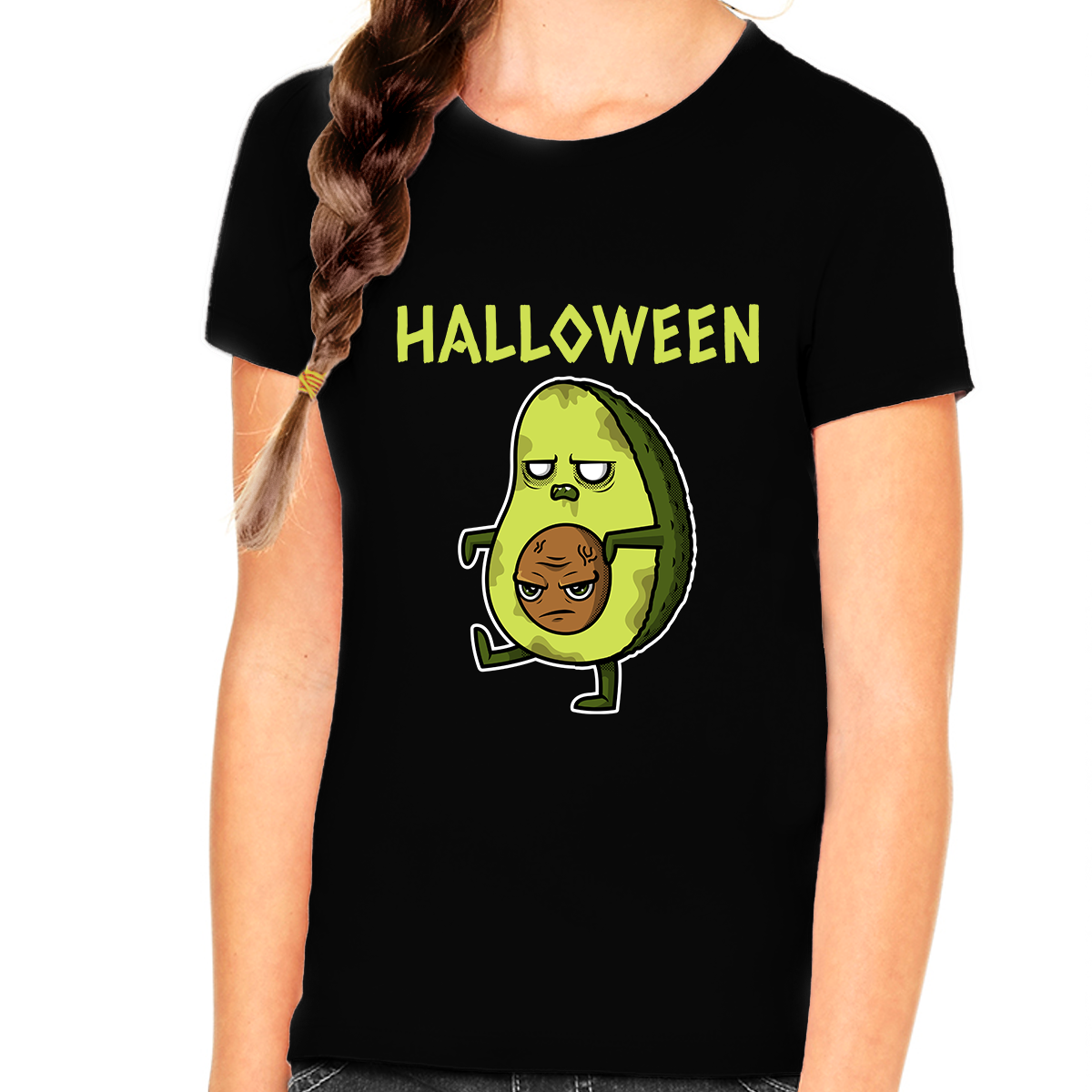 Mad Avocado Funny Halloween Shirts for Girls Zombie Avocado Girls Halloween Shirt Kids Halloween Shirt