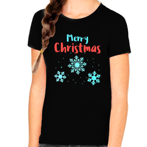 Cute Snowflake Girls Christmas TShirts for Girls Cute Christmas Shirts for Kids Girls Christmas Shirt
