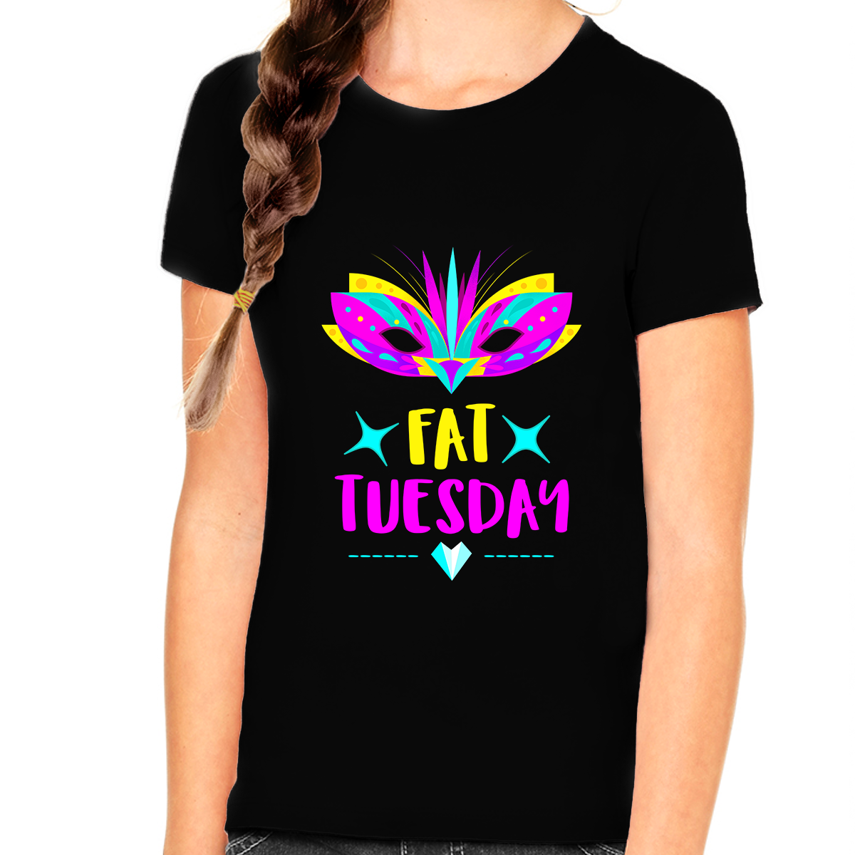 Fat Tuesday Mask Mardi Gras Shirts for Girls Fat Tuesday Shirts New Orleans Mardi Gras Outfit for Girls