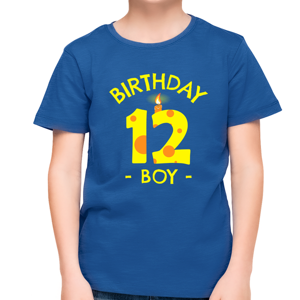 12th Birthday Candle 12th Birthday Boy Shirt 12 Year Old Boy 12th Birthday Shirts for Boys Birthday Gift