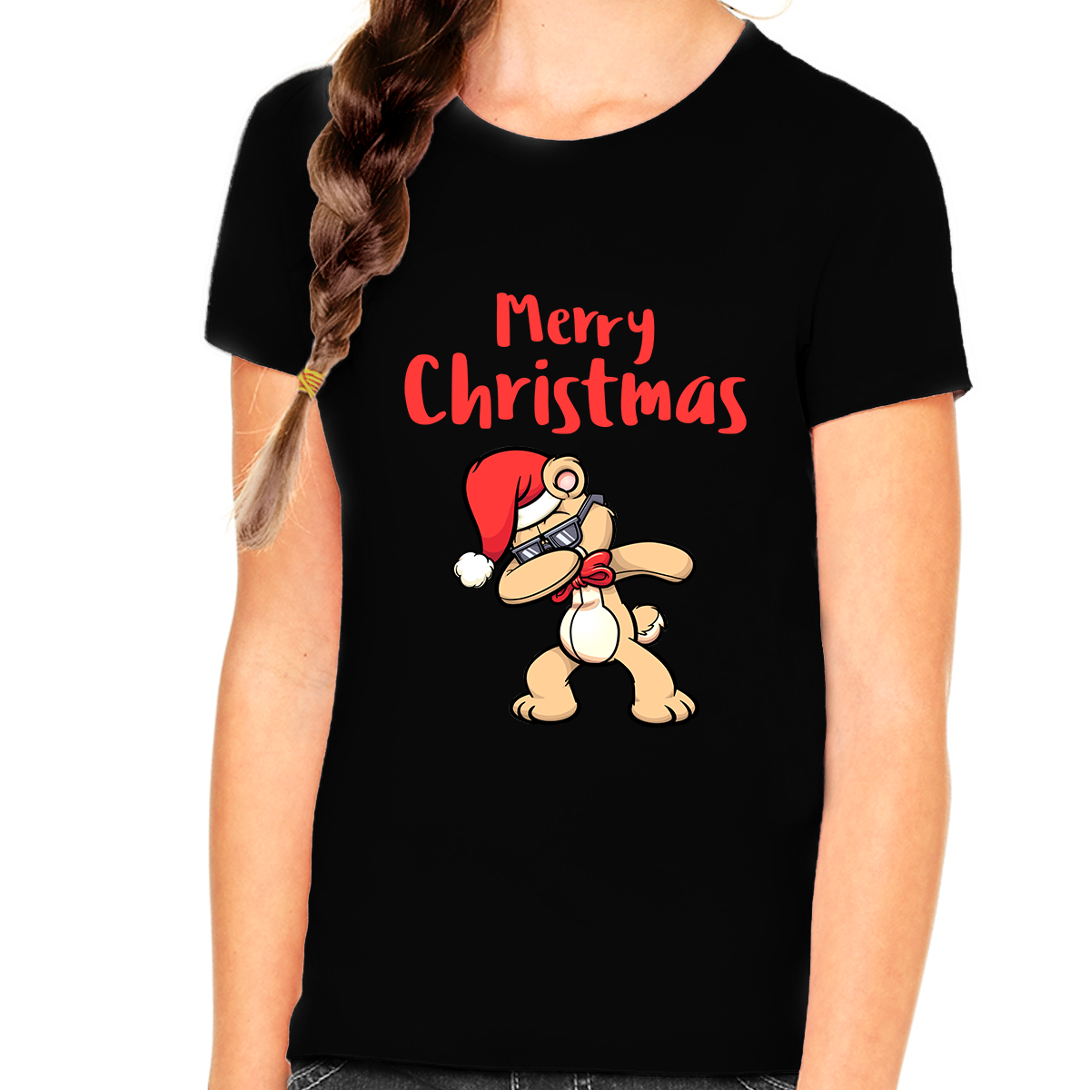 Cute Teddy Bear Funny Christmas TShirts for Girls Christmas Tshirt Kids Christmas Shirt Christmas Gifts