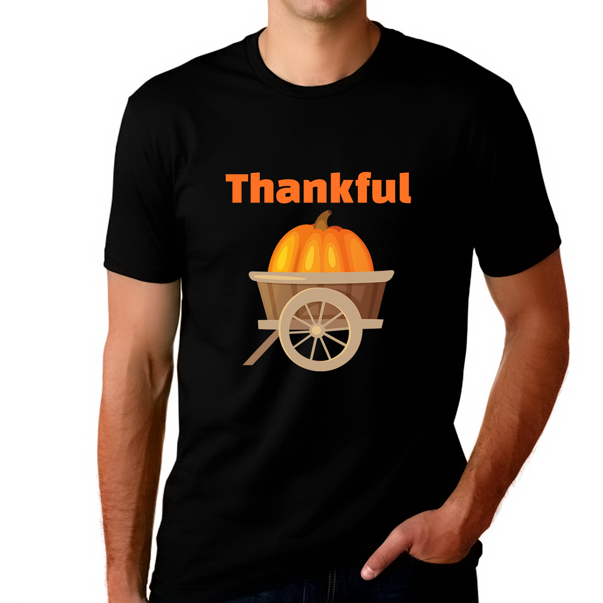 Mens Thanksgiving Shirt Funny Pumpkin Shirt Thanksgiving Outfit Fall Shirts Men Thankful Shirts for Men