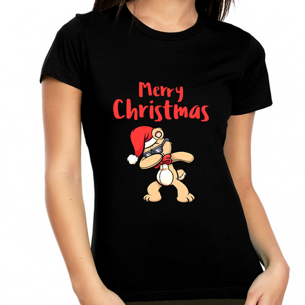 Cute Teddy Bear Funny Christmas TShirts for Women Christmas Tshirt Womens Christmas Shirt Christmas Gifts