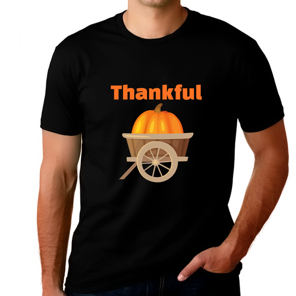 Mens Thanksgiving Shirt Pumpkin Shirt Fall Shirts Men Plus Size Thankful Shirts for Men XL 2XL 3XL 4XL 5XL