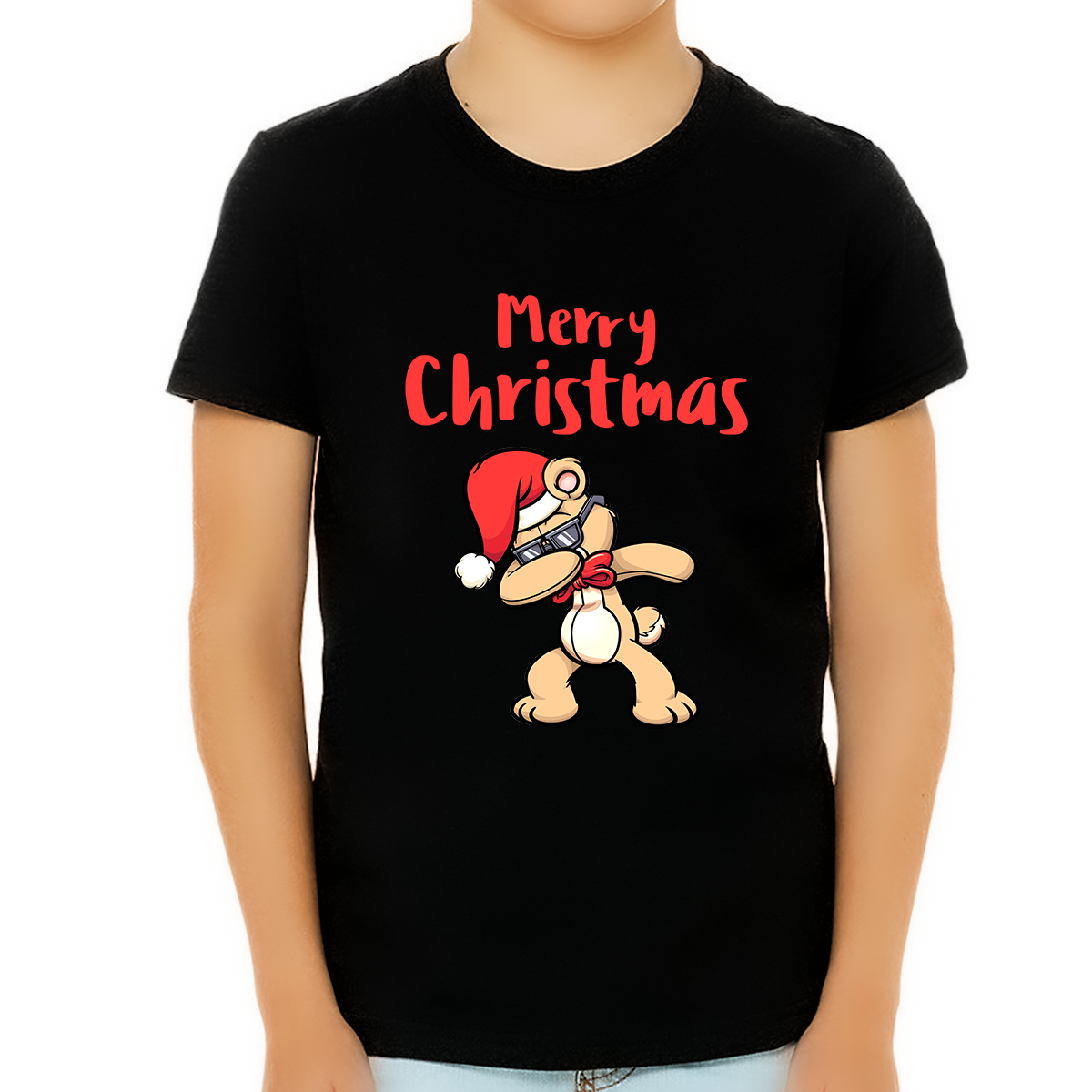 Cute Teddy Bear Funny Christmas TShirts for Boys Christmas Tshirt Kids Christmas Shirt Christmas Gifts