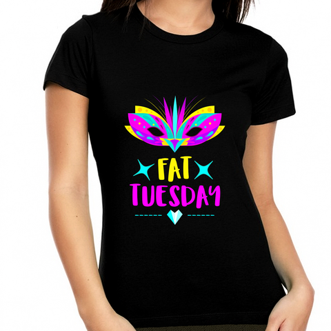 Fat Tuesday Mask Mardi Gras Shirts for Women Fat Tuesday Shirts New Orleans Mardi Gras Outfit for Women