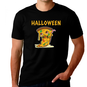 Zombie Pizza Funny Halloween T Shirts for Men Plus Size 1XL 2XL