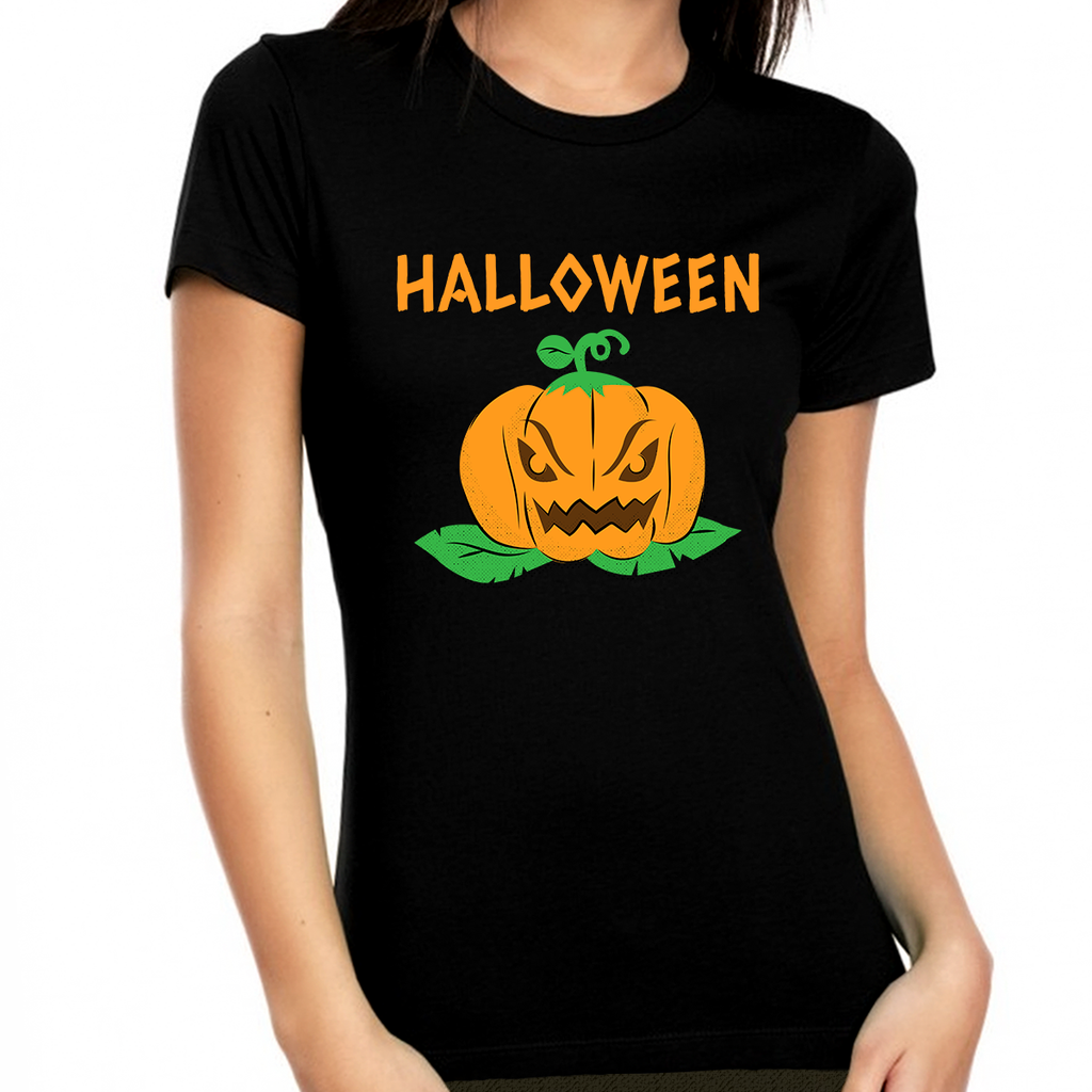 Angry Pumpkin Halloween Shirts for Women Pumpkin Shirt Halloween