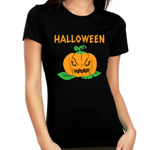 Angry Pumpkin Halloween Shirts for Women Pumpkin Shirt Halloween Tshirts Women Halloween Costumes for Women