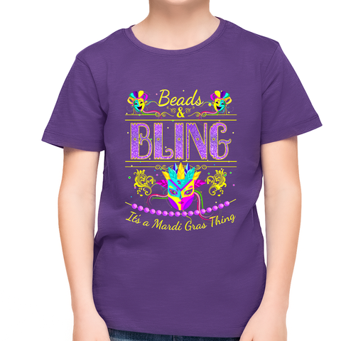 Cute Mask Mardi Gras Shirts Beads and Bling It's a Mardi Gras Shirt NOLA Shirt Mardi Gras Outfit for Kids