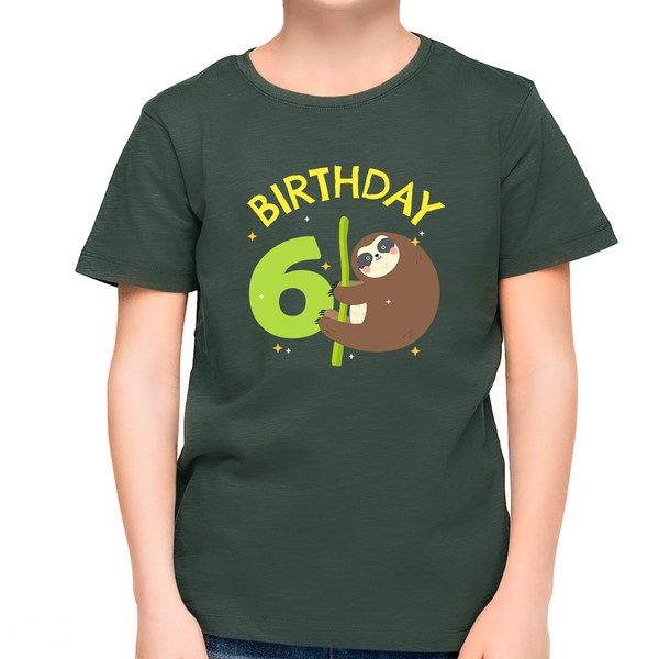 6 Year Old Birthday Boy Shirt Sloth 6th Birthday Outfit Boys Birthday Shirt Boy Happy Birthday Shirt