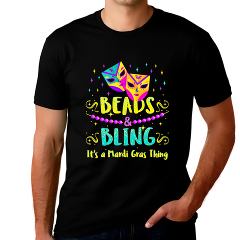 Beads and Bling It's a Mardi Gras Thing Shirts Plus Size Mardi Gras Shirt Men Mardi Gras Plus Size Outfit