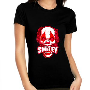 Smiley Skull Shirt Halloween Shirt Women Clown Shirt Halloween Shirts for Women Halloween Tops for Women