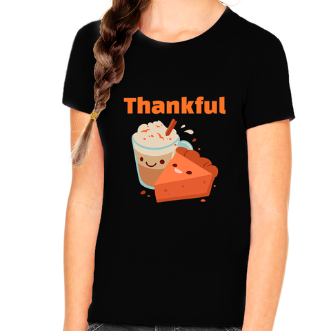 Girls Thanksgiving Shirt Fall Coffee Shirt Thankful Shirts for Kids Fall Shirt Thanksgiving Shirts for Kids