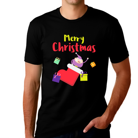 Funny Elf Mens Christmas Pajamas Funny Christmas Shirts for Men Funny Christmas Shirt Mens Christmas PJs