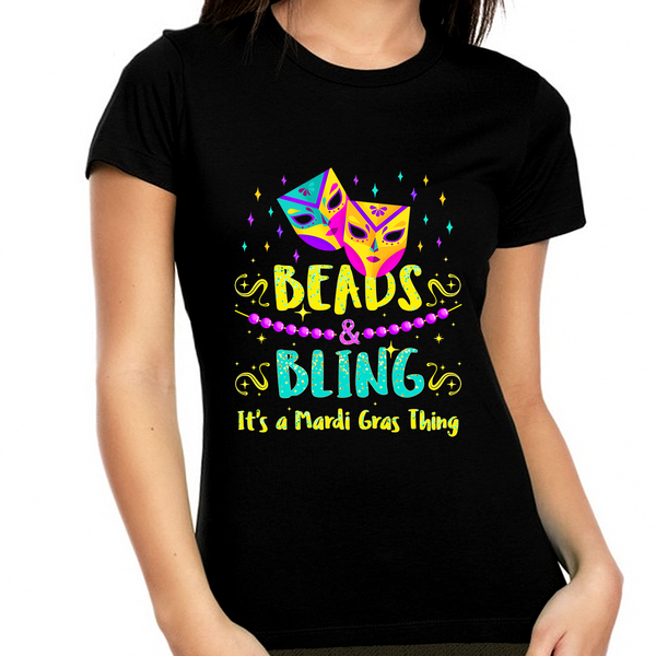 Beads and Bling It's a Mardi Gras Thing Shirts Mardi Gras Shirt New Orleans Mardi Gras Outfit for Women