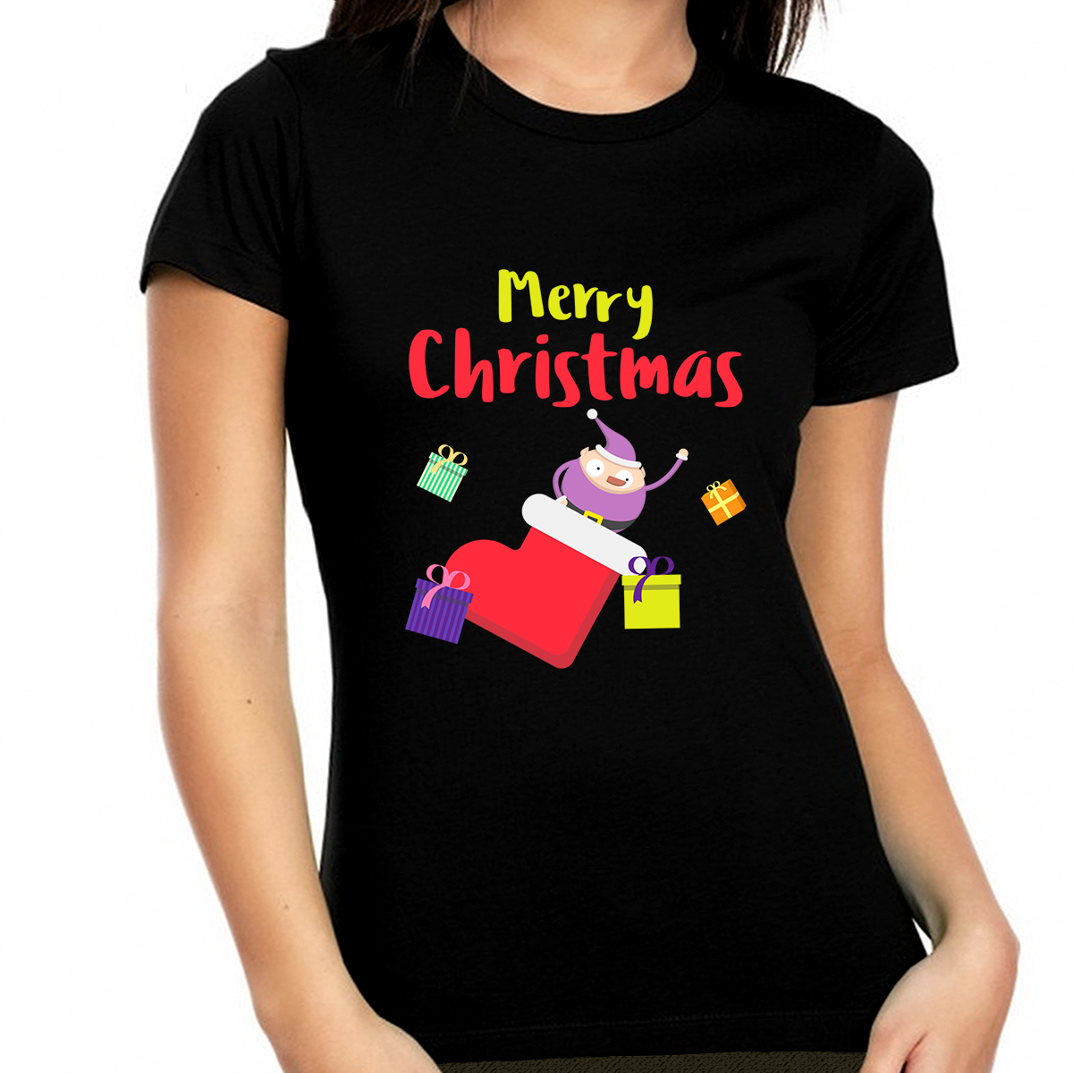 Funny Elf Womens Christmas Pajamas Funny Christmas Shirts for Women Funny Christmas Shirt Christmas PJs