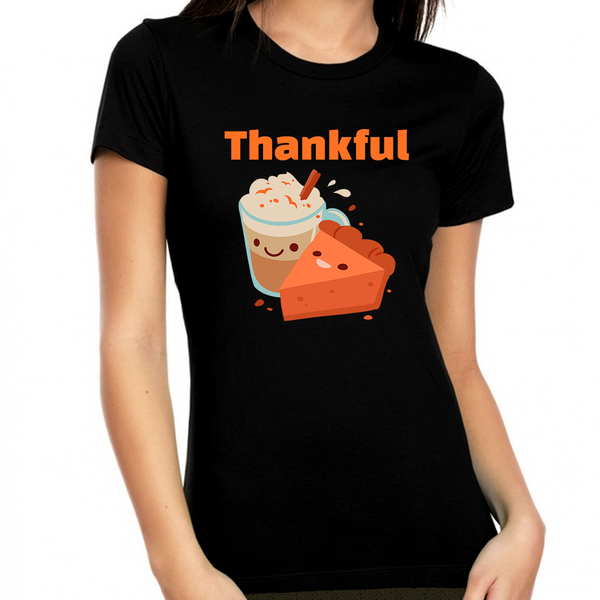 Womens Thanksgiving Shirt Fall Coffee Shirt Thankful Shirts for Women Fall Shirt Funny Thanksgiving Shirts