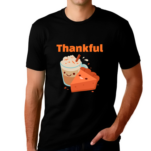 Mens Thanksgiving Shirt Fall Coffee Shirt Thankful Shirts for Men Fall Shirt Funny Thanksgiving Shirts