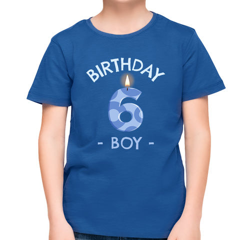 6th Birthday Candle 6th Birthday Boy Shirt 6 Year Old Boy 6th Birthday Shirts for Boys Birthday Gift