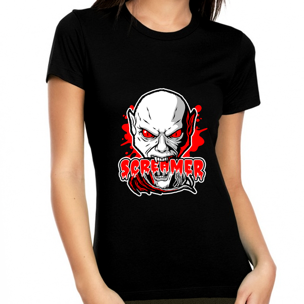 Screamer Halloween Shirts for Women Vampire Shirts Womens Halloween Shirts Halloween Costumes for Women