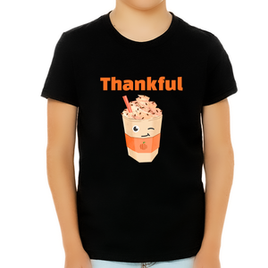 Thanksgiving Shirts for Boys Thanksgiving Outfit Kids Fall Tops Thanksgiving Shirt Funny Coffee Shirts