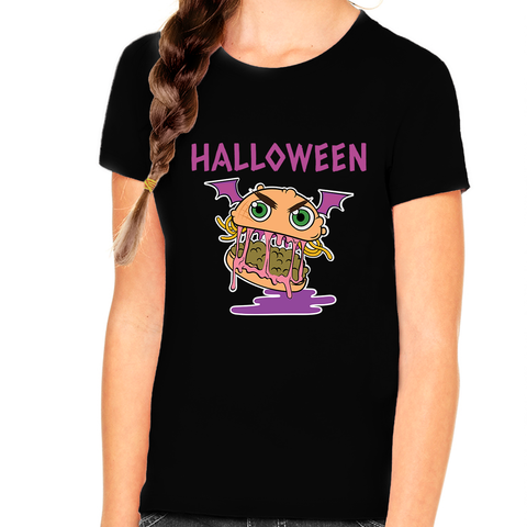 Mad Burger Girls Halloween Shirt Halloween Tops Spooky Food Girls Halloween Shirt Halloween Shirts for Kids