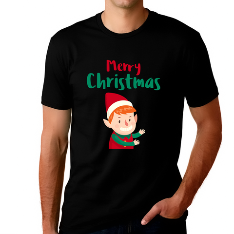 Funny Elf Christmas Pajamas for Men Christmas TShirts Funny Mens Christmas Shirt Christmas T-Shirts for Men