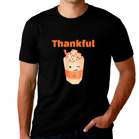 Big and Tall Thanksgiving Shirts for Men Plus Size Thanksgiving Outfit Mens Fall Shirts Funny Coffee Shirts