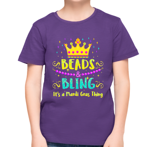 Mardi Gras Shirts for Boys Beads and Bling It's Mardi Gras Shirt New Orleans Mardi Gras Outfit for Kids