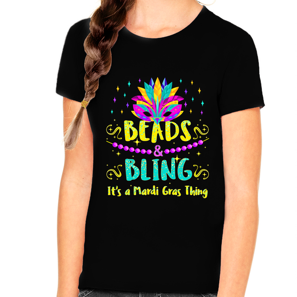 Girls Mardi Gras Shirt Beads and Bling It's a Mardi Gras Thing New Orleans Kids Mardi Gras Outfit for Girls