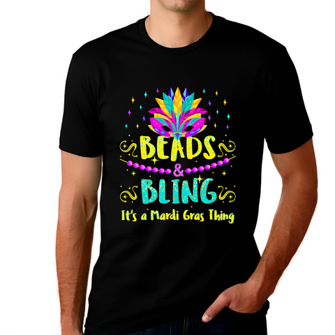 Mens Mardi Gras Shirt Beads and Bling It's a Mardi Gras Thing New Orleans Mardi Gras Outfit for Men