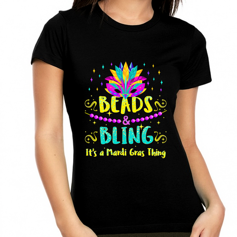 Womens Mardi Gras Shirt Beads and Bling It's a Mardi Gras Thing New Orleans Mardi Gras Outfit for Women