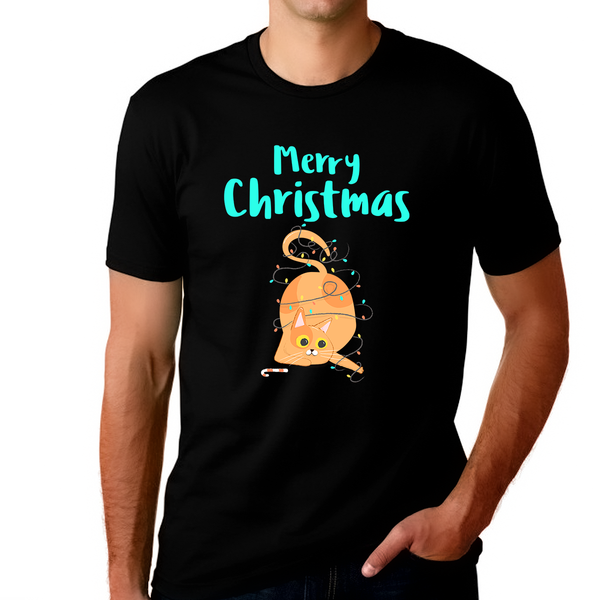 Funny Christmas Cat Christmas Pajamas for Men Funny Christmas Shirt Mens Christmas Shirt Christmas Gift