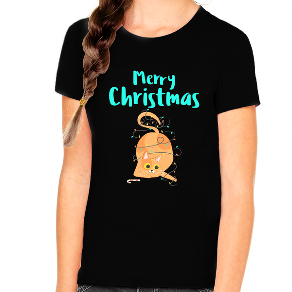 Funny Christmas Cat Christmas Shirts for Girls Funny Christmas Shirt Kids Christmas Shirt Christmas Gift