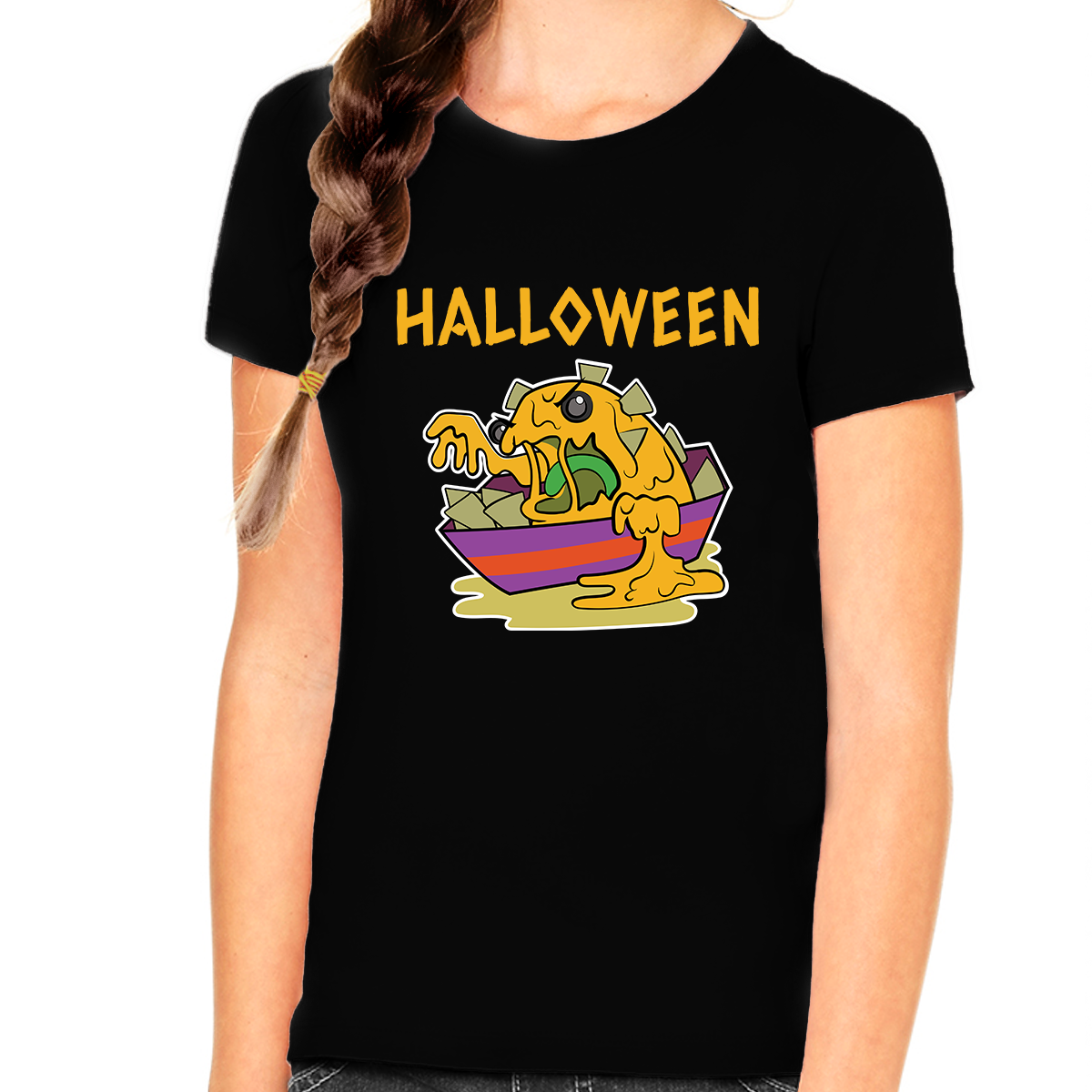 Mad Nachos Halloween Shirts for Girls Spooky Food Girls Halloween Shirt Kids Halloween Shirt for Girls