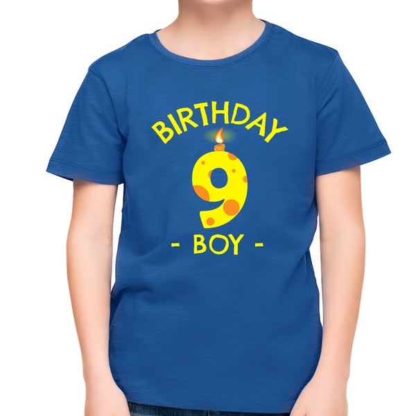 9th Birthday Candle 9th Birthday Boy Shirt 9 Year Old Boy 9th Birthday Shirts for Boys Birthday Gift