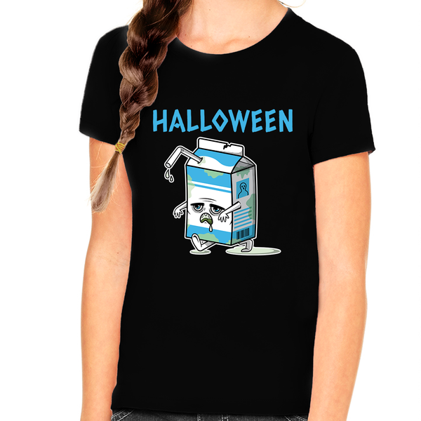 Mad Milk Halloween Shirts for Girls Halloween Tops Spooky Food Halloween Tshirts Girls Halloween Shirt