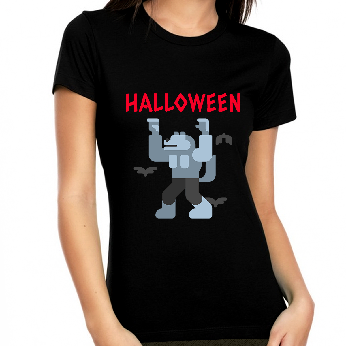 Big Bad Wolf Halloween Shirts for Women Wolf Shirt Womens Halloween Shirts Halloween Clothes for Women