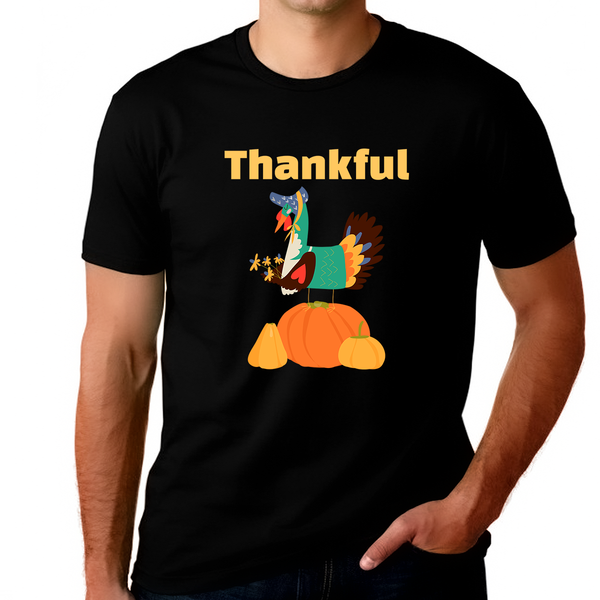 Mens Thanksgiving Shirt XL 2XL 3XL 4XL 5XL Turkey Shirts Fall Shirts Men Plus Size Thankful Shirts for Men