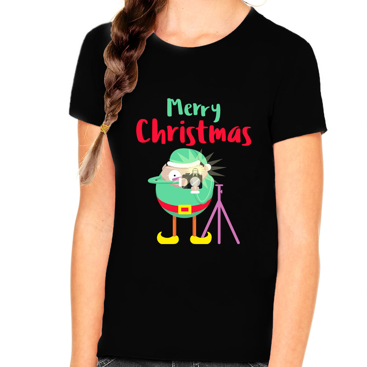 Funny Elf Christmas Gifts for Girls Funny Christmas Shirts for Girls Christmas T-Shirt Kids Christmas Shirt