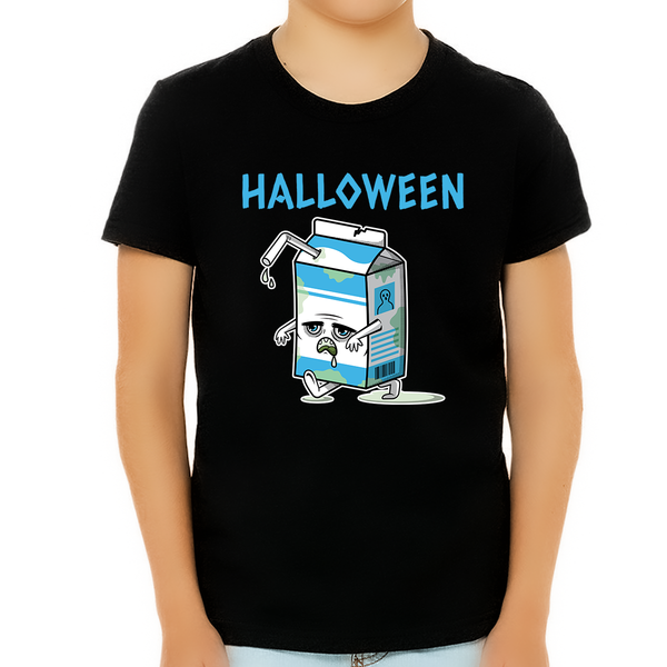 Mad Milk Halloween Shirts for Boys Halloween Tops Spooky Food Halloween Tshirts Boys Halloween Shirt