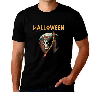 Bloody Skeleton Shirt Mens Plus Size 1XL 2XL 3XL 4XL 5XL Grim Reaper Shirt Halloween Costumes Plus Size Men