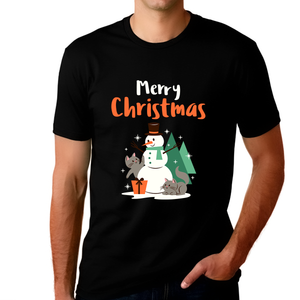 Funny Snowman Friends Christmas T-Shirts for Men Christmas PJs Mens Funny Christmas Shirt Christmas Gift