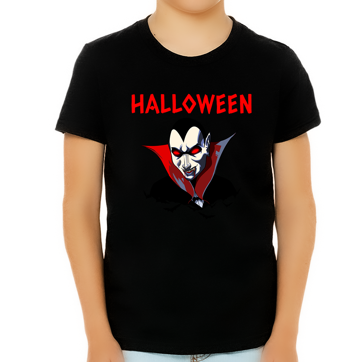 Zombie Dracula Shirt Halloween Shirts for Boys Evil Dracula Bats Halloween Tshirts Kids Halloween Shirt