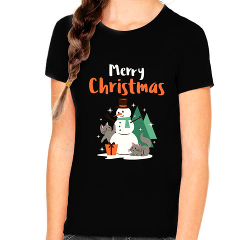 Cute Snowman Friends Funny Christmas T Shirts for Girls Christmas Gift Girls Christmas Shirt Christmas Gifts