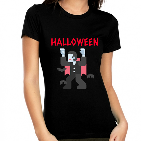 Zombie Dracula Halloween Shirt Women Scary Shirts Halloween Shirts for Women Halloween Gift for Her